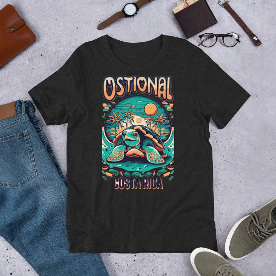 👉 "Unisex t-shirt featuring a graphic inspired by the Ostional Wildlife Refuge, home to Costa Rica’s famous sea turtle nesting – perfect for wildlife and conservation enthusiasts."