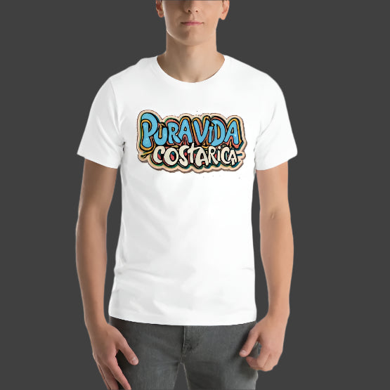 👉 "Unisex t-shirt with a 'Pura Vida CR' design, celebrating Costa Rica’s vibrant culture, nature, and the relaxed 'Pura Vida' way of life."